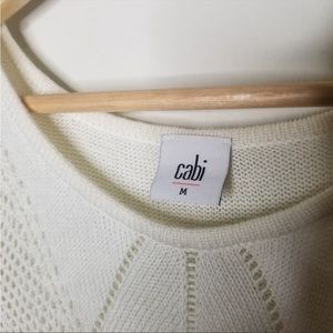 Cabi Tennis Tank Cream/White Knit Sleeveless top